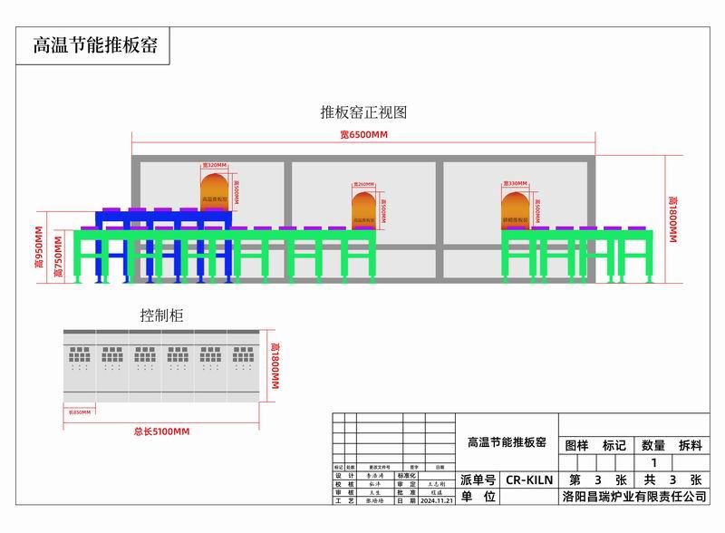 昌瑞炉业成功完成客户推板窑图纸绘制